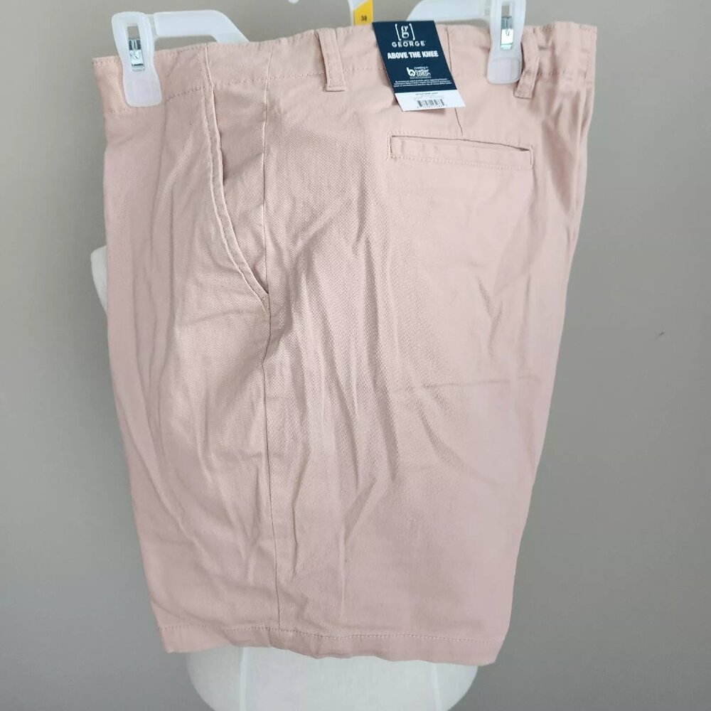 George mens flat front light pink rose shorts size 38